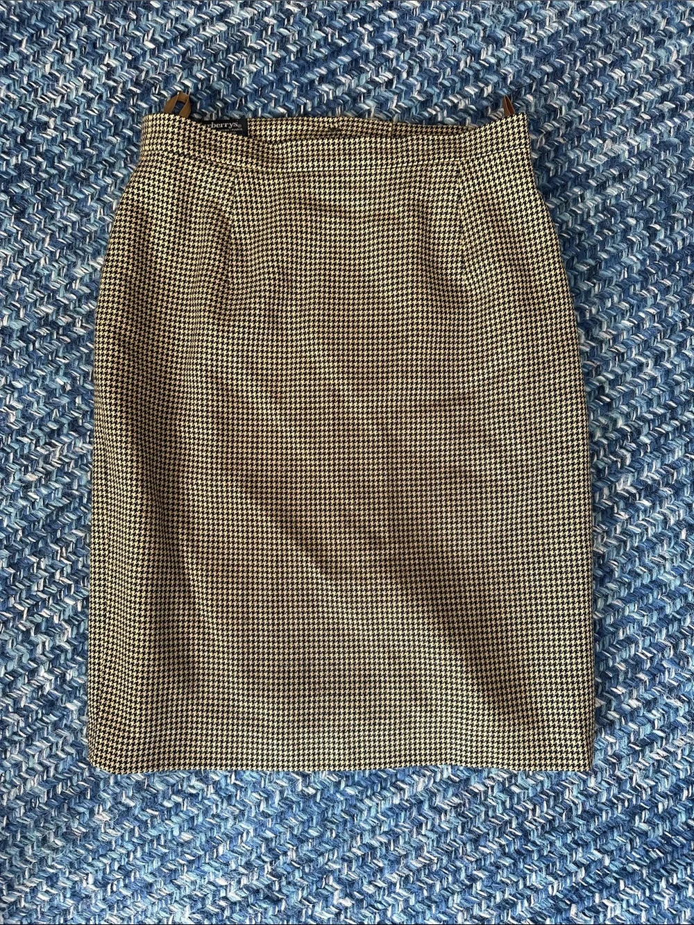 Vintage Burberry plaid herringbone wool skirt
